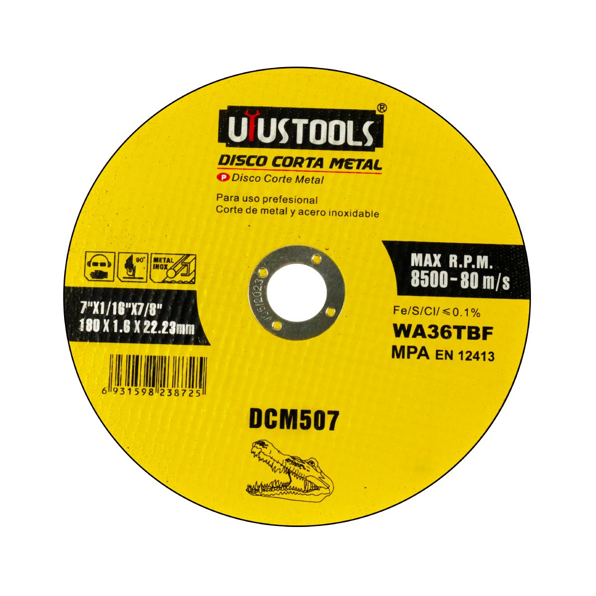 Disco de Corte Metal 180mm (7") 1.6mm