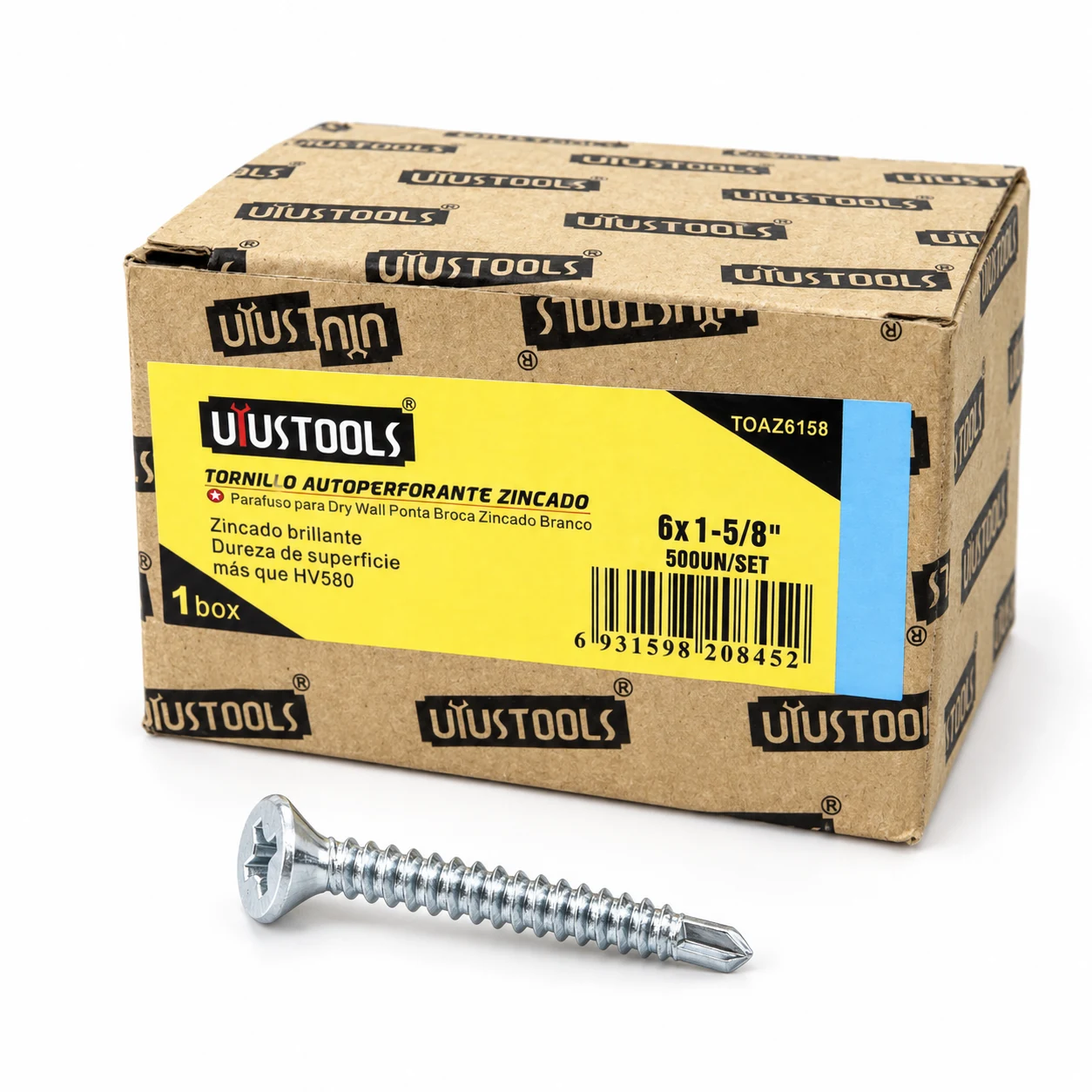 3.000 tornillos 6×1⅝″ punta broca