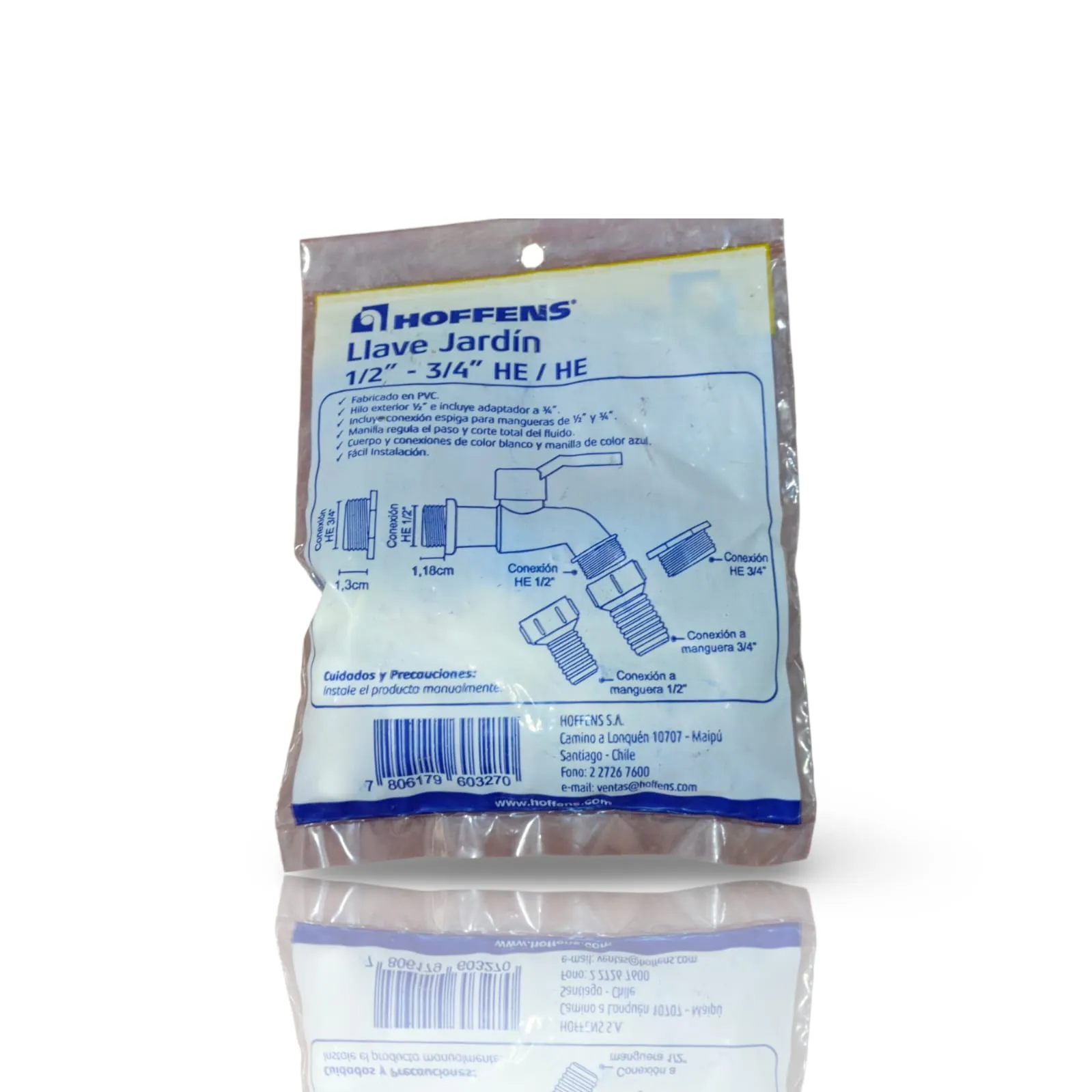 Llave jardin 1/2 3/4 HE/HE (Plastico)